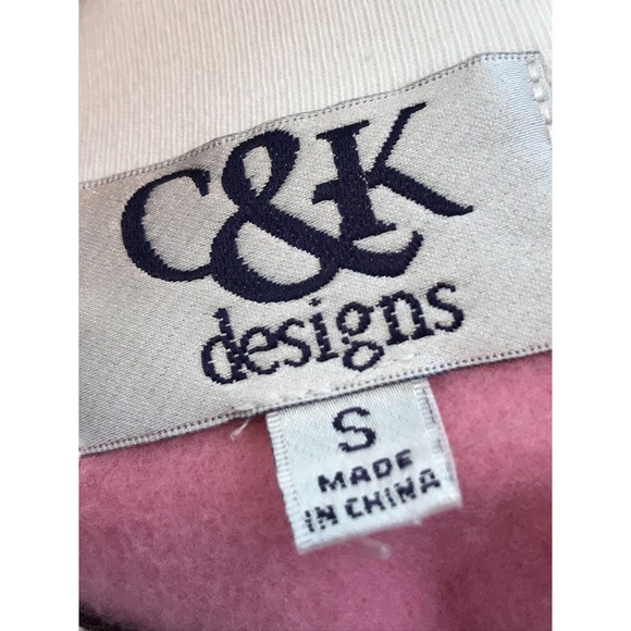 C & K designs NWT Pink Sweatshirt Embroidered with Butterflies& Rose Size Small - Picture 4 of 7